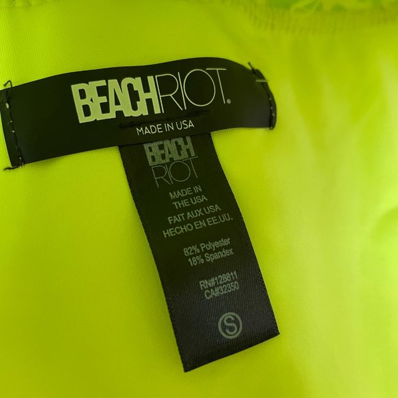 Beach Riot Highway Bikini Bottom Lemon Lime Leopard - Picture 2 of 4